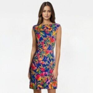NWOT J. Crew Tropical Floral Sleeveless Sheath Cocktail Dress